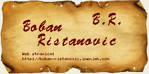 Boban Ristanović vizit kartica